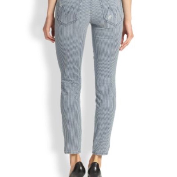 Mother The Vamp stripe distressed jean. - Picture 2 of 5